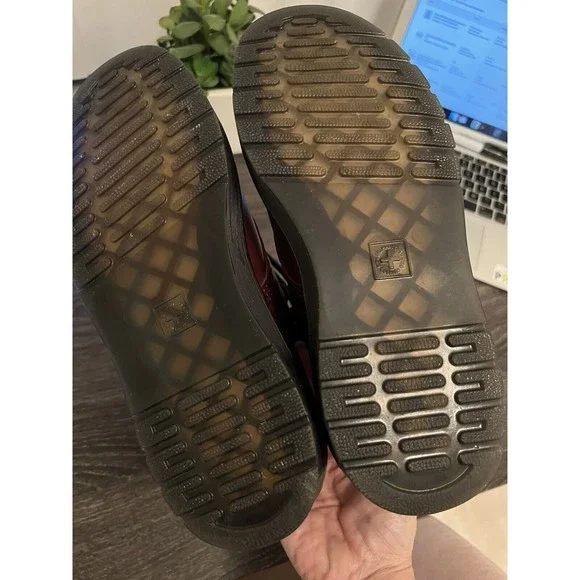 Sold Dr Martens Combat Boot Zavala Unisex  6/7 Cherry Red  Air wair Docs - Picture 6 of 8